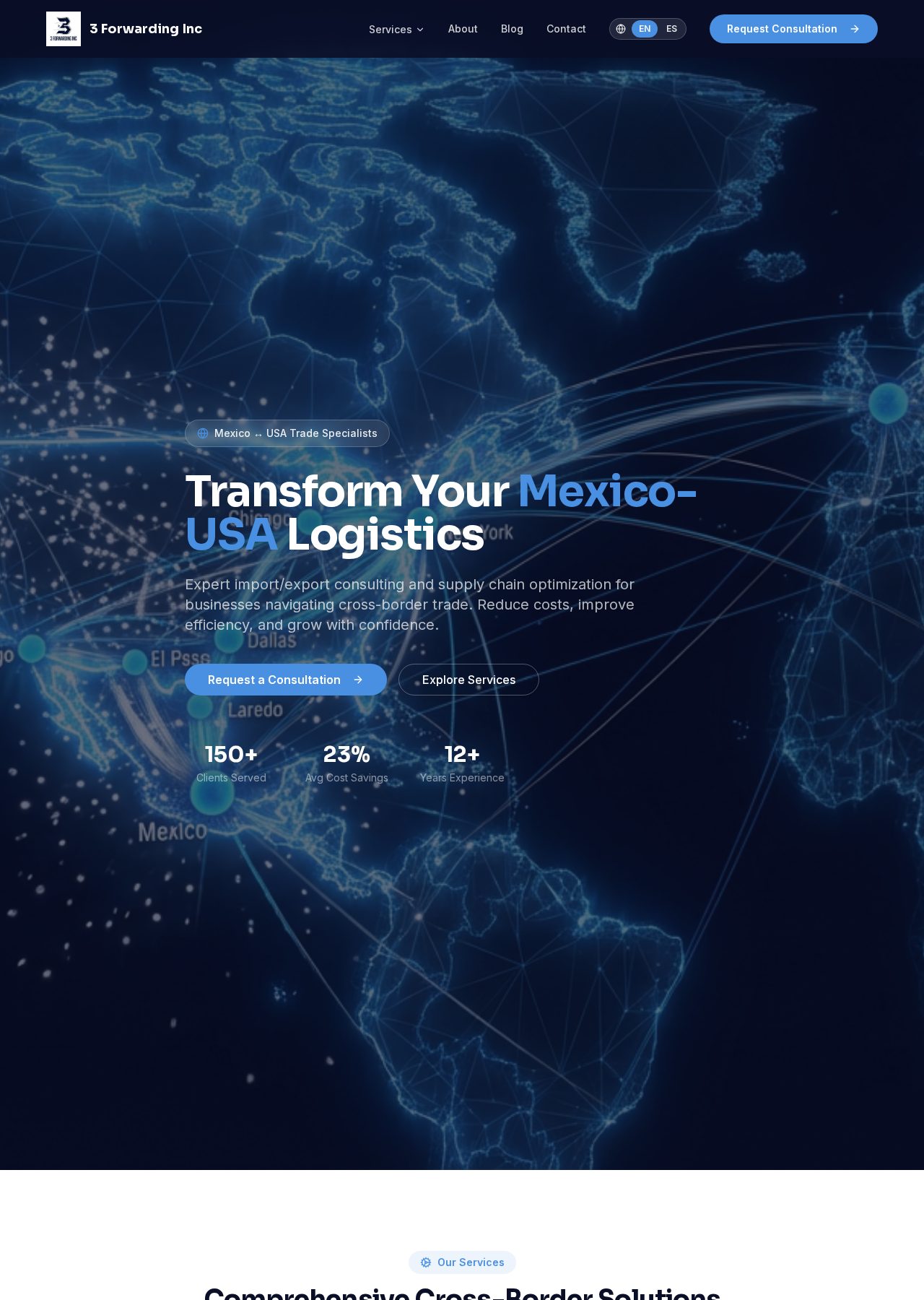 3 Forwarding Inc. website preview